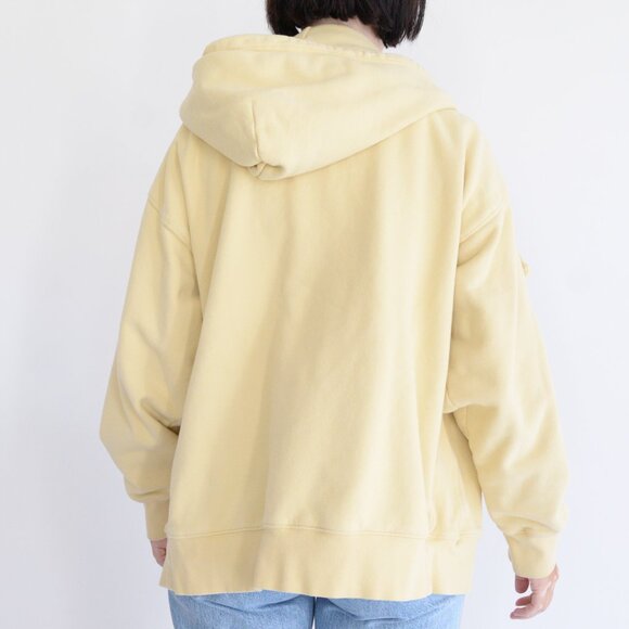 Aritzia TNA Cozy Boyfriend Butter Yellow Fleece Zip Hoodie Sweater L - Picture 3 of 10